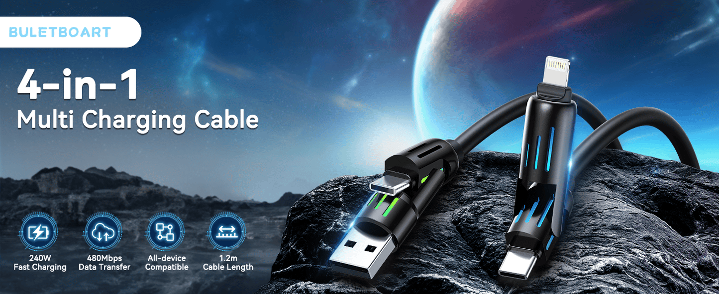 🔥4-in-1 Super Fast 240W Charging Cable