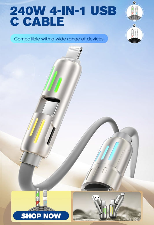 🔥4-in-1 Super Fast 240W Charging Cable